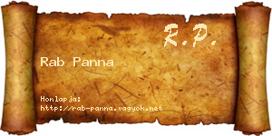 Rab Panna névjegykártya